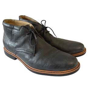 Cole Haan Grand.OS Mens 10 M Black Pebbled Leather Chukka Boots C12686 EUC